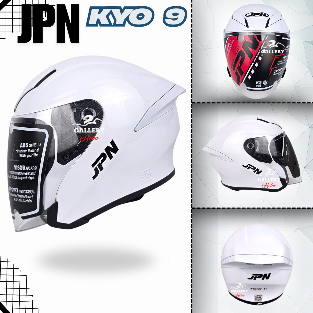 HELM JPN KYO-9 WARNA PUTIH GLOSY ORIGINAL SNI