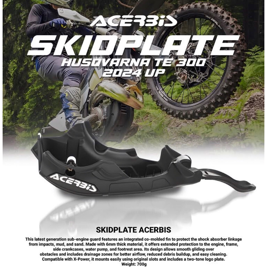 skidplate husqvarna te 300 2024 up