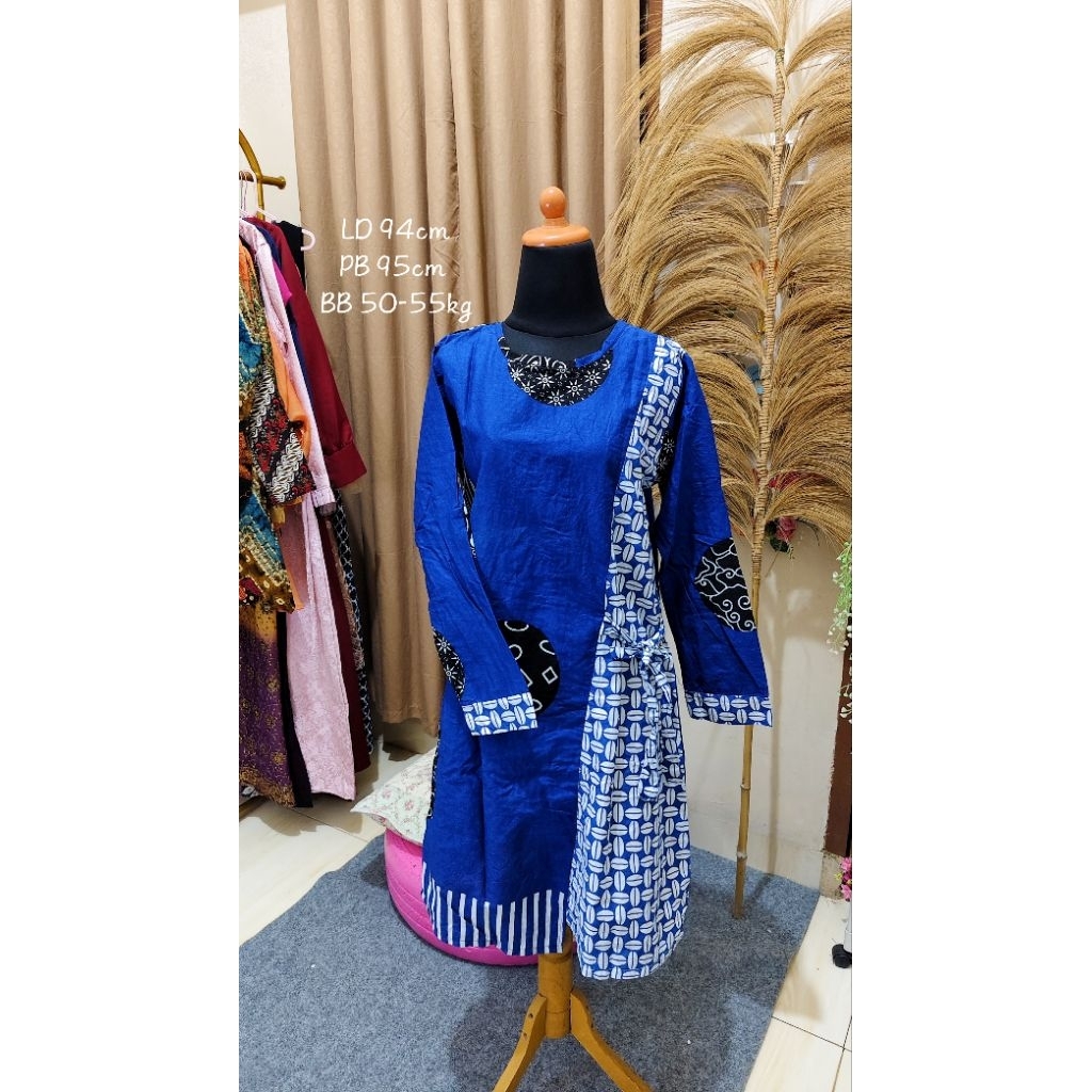 (PL) Atasan Batik Wanita Biru BCA