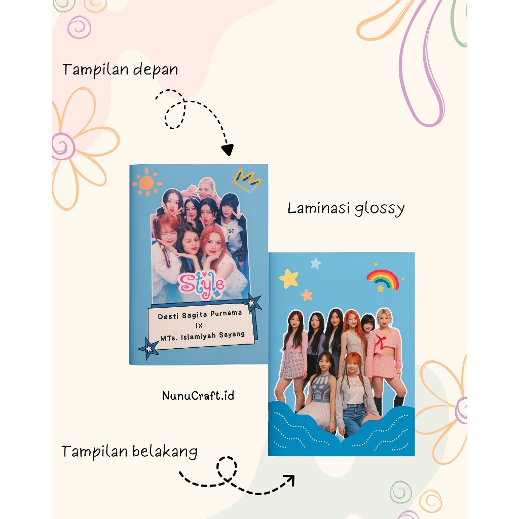 

Buku Tulis Custom Foto / Idol A5 30 Lembar – Desain Bebas & Cover Laminasi Tahan Air