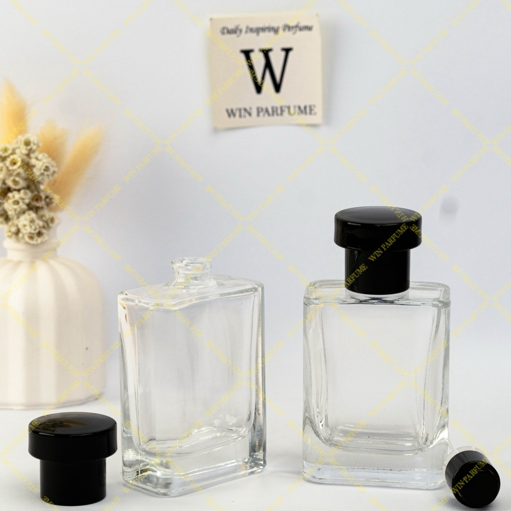 Botol Parfume 50ml Platinum Semi Press Tutup Hitam T Zone Ring Spray Hitam