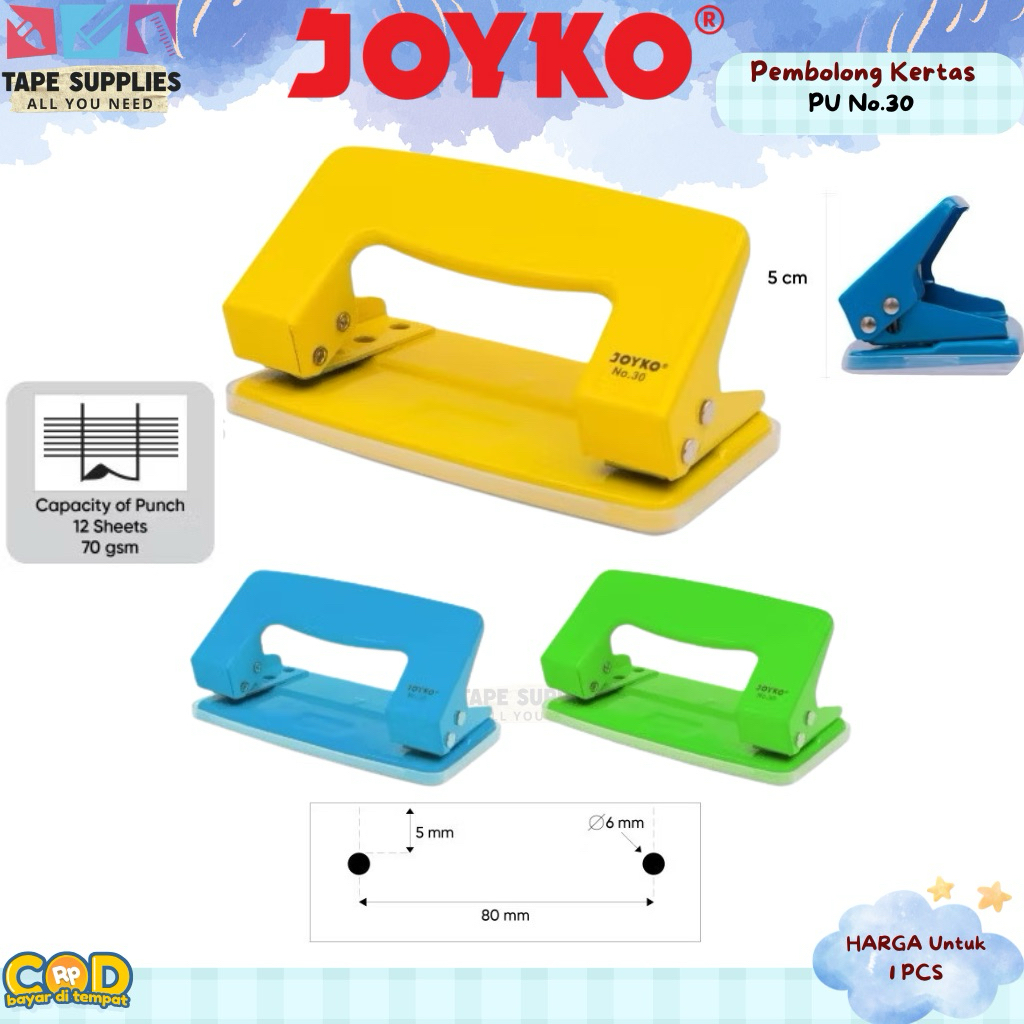 

Pembolong Kertas 2 Hole Punch JOYKO PU No.30