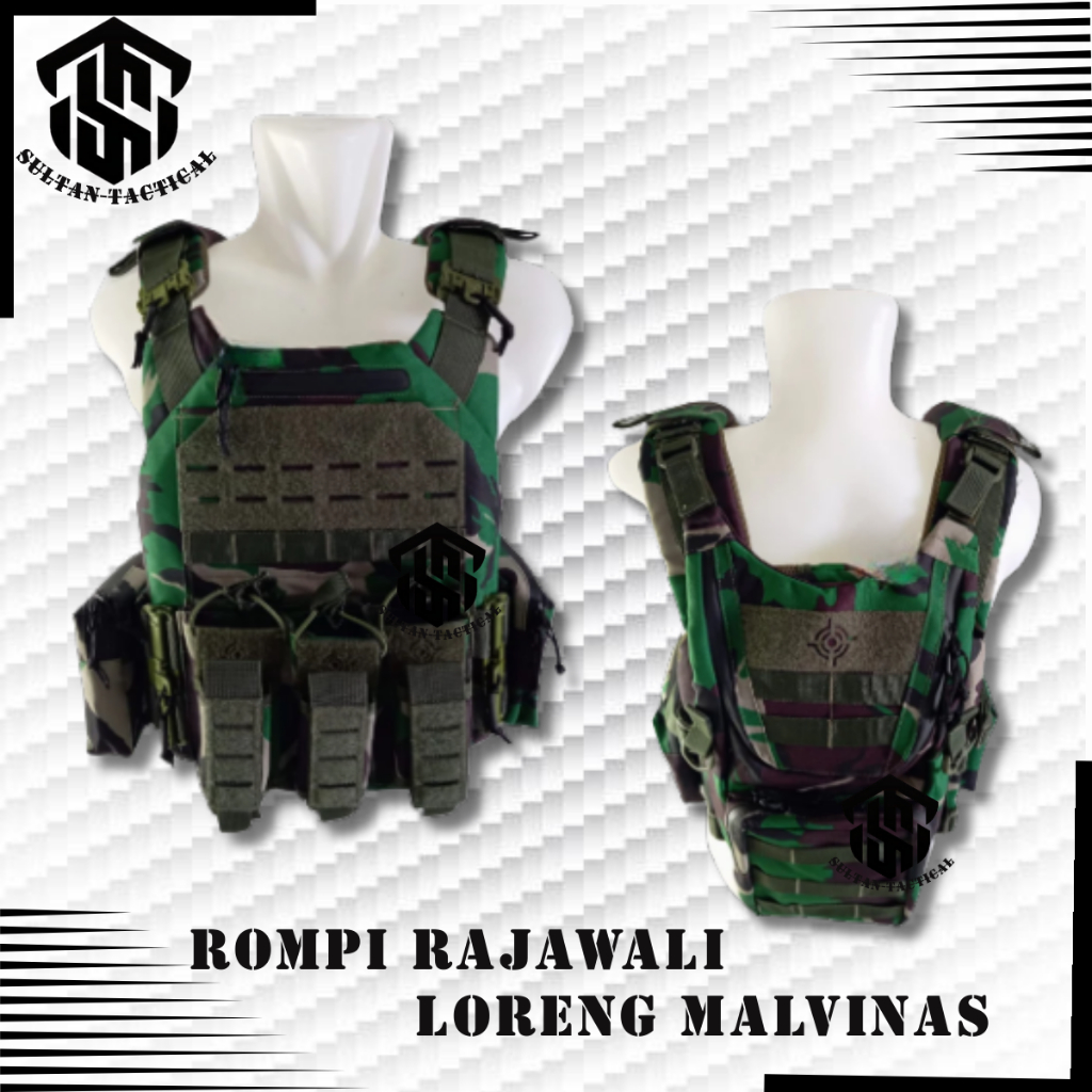 PROMO Rompi Body Vest Rajawali TNI POLISI Double Quick Release - Rompi Anti Peluru - Bodyvest Loreng