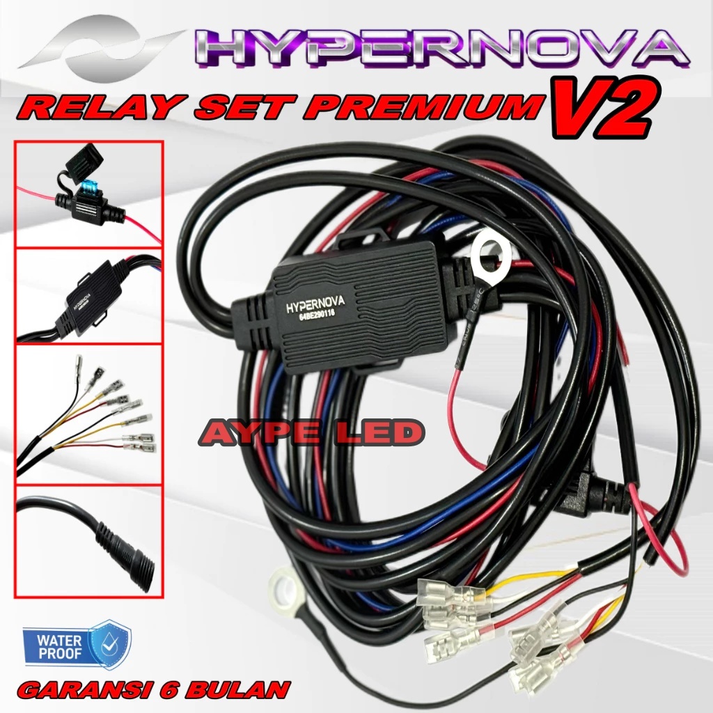 Relay Set Premium HYPERNOVA V2  Buat lampu tembak Mini laser High quality Bergaransi Universal