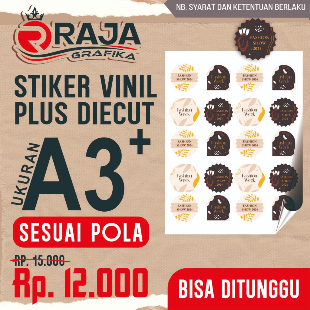 

CETAK STIKER VINIL DIECUT SESUAI POLA KEMASAN A3+