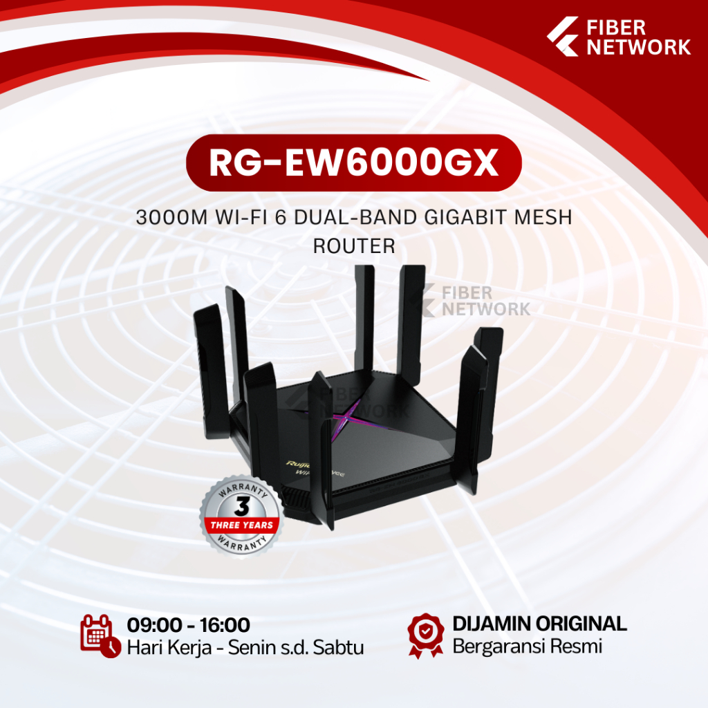 RUIJIE REYEE RG-EW6000GX AX6000 ROUTER WIRELESS MESH WIFI 6