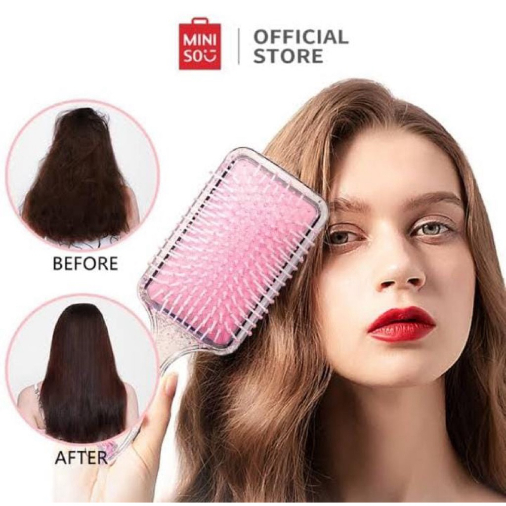 Sisir Rambut Miniso Hair Brush Pink Bomb Massage Brush Sisir Miniso Anti Kusut Sisir Rambut Rontok