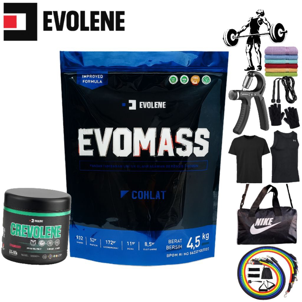 EVOLENE Evomass 10 lbs 4.5kg Susu Bulking Penambah Berat Badan