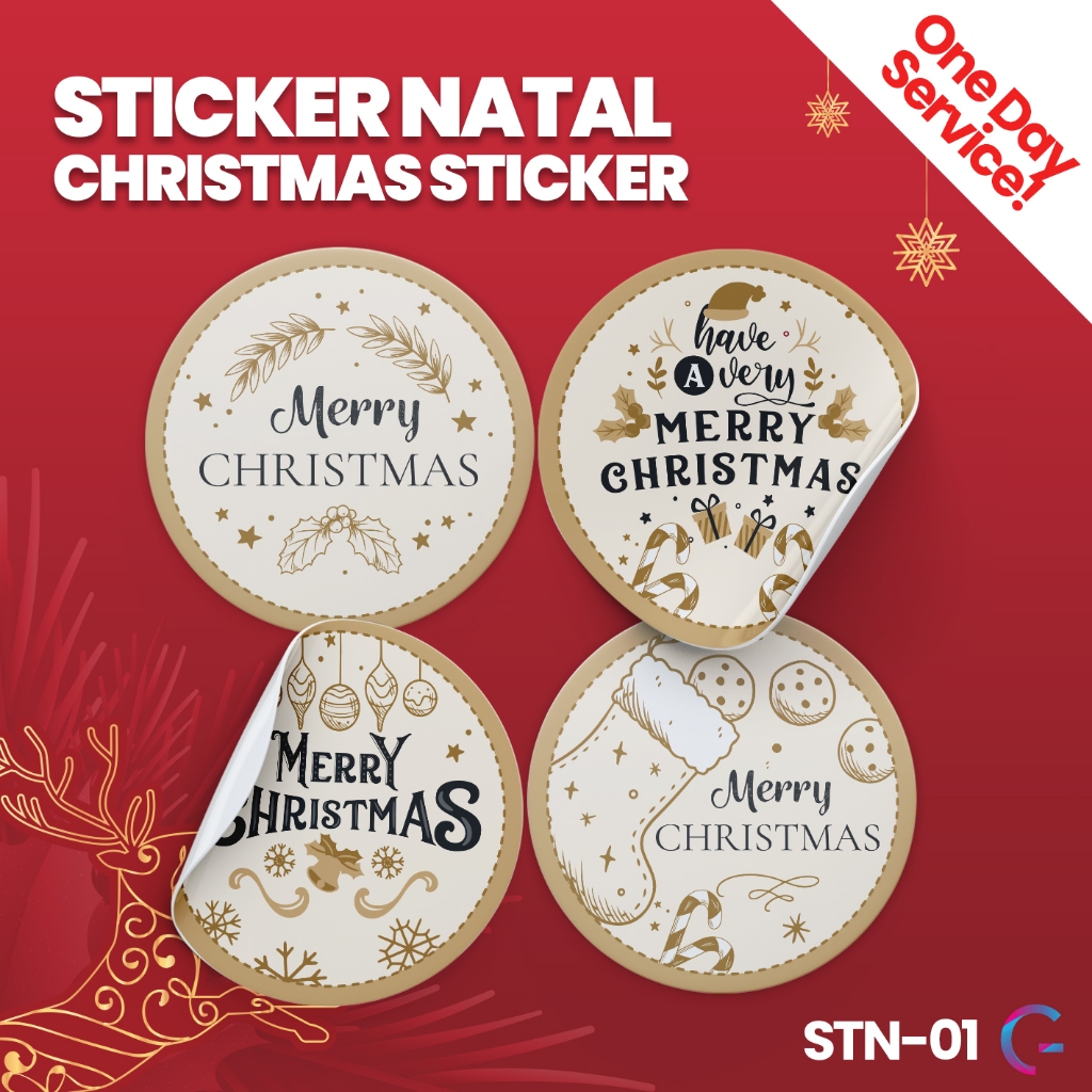 

Set Sticker Christmas Hampers | Sticker Label Kemasan Tema Natal | STN-01