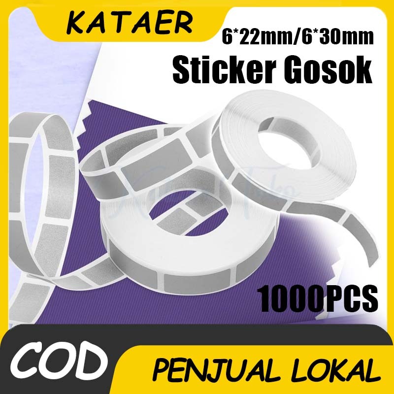 

【Ready】1000pcs 6*22mm/6*30mm Sticker Gosok Label Gosok Scratch Label Sticker Voucher