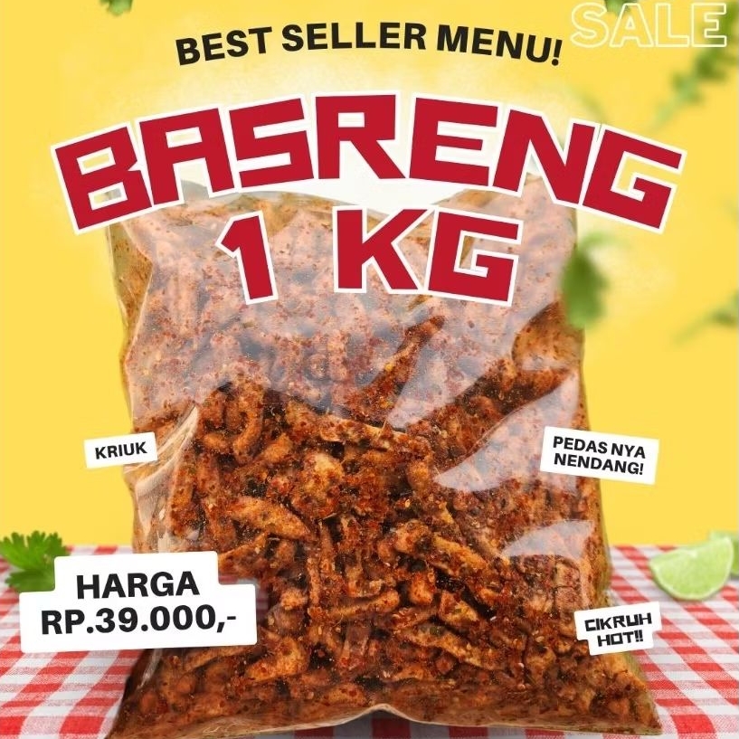 BASRENG Original Pedas Daun Jeruk Murah Viral 30rb Snack Sultan Terlaris Mantap Renyah Endul Pisan