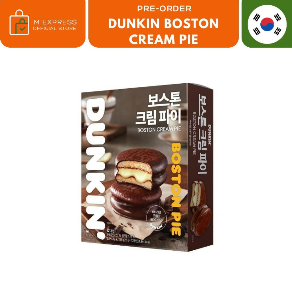 [M EXPRESS]Dunkin korea choco pie rasa boston cream box isi 12