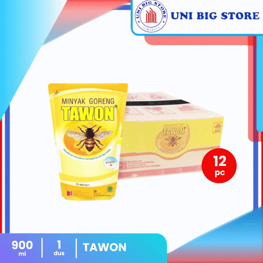 Tawon Minyak Goreng 900 ml x 12 pcs DUS Oil Pouch