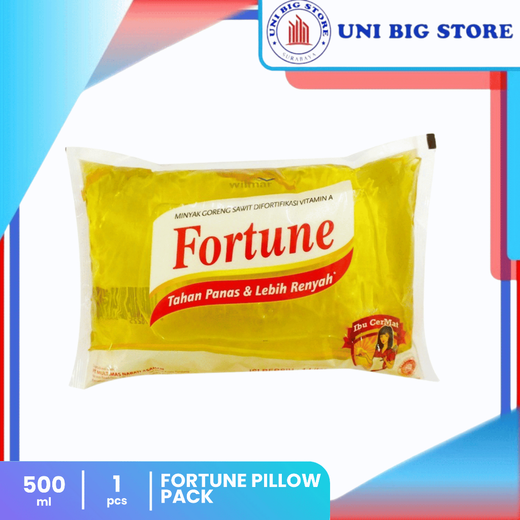

Fortune Minyak Goreng Kelapa Sawit Vitamin A 500 ml Pillow Pack