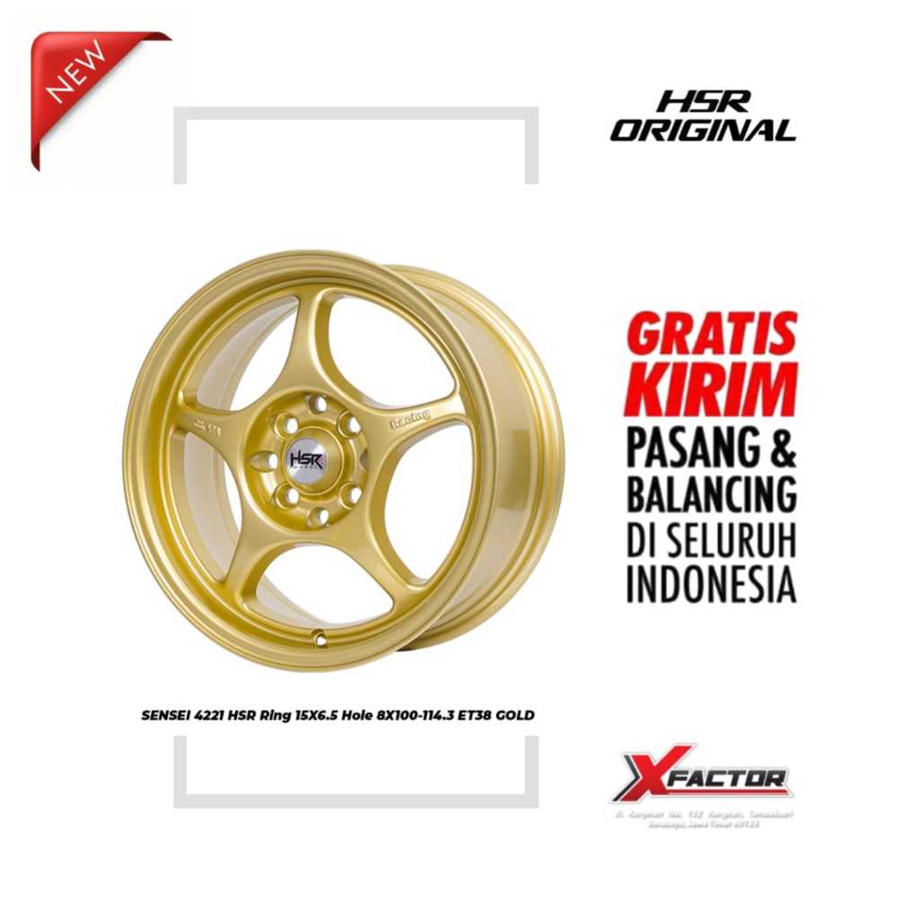 VELG R15 HSR SENSEI 4221 HSR R15X65 H8X100-114,3 ET38 GOLD