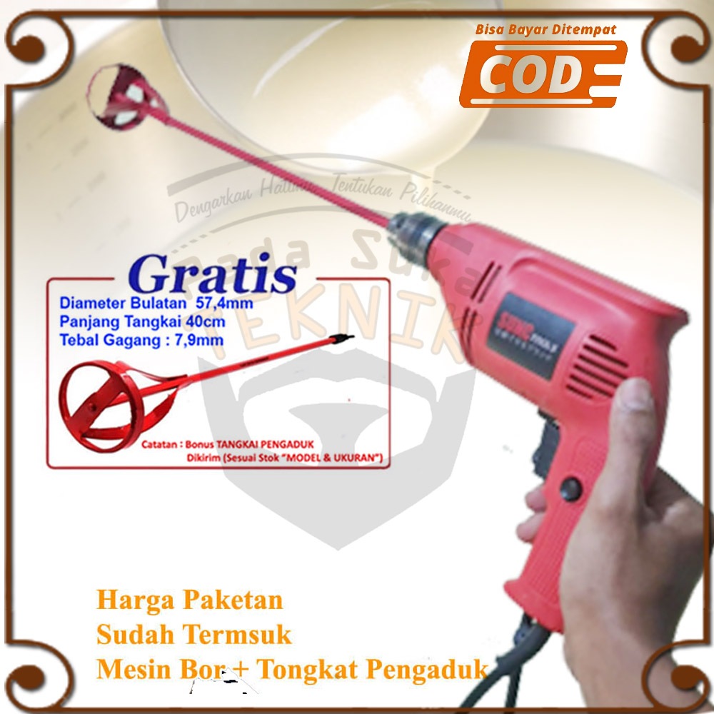 Mesin Bor Pengaduk Adonan Alat Pengocok Tepung Pemutar Terigu Martabak Pukis Donat Kue