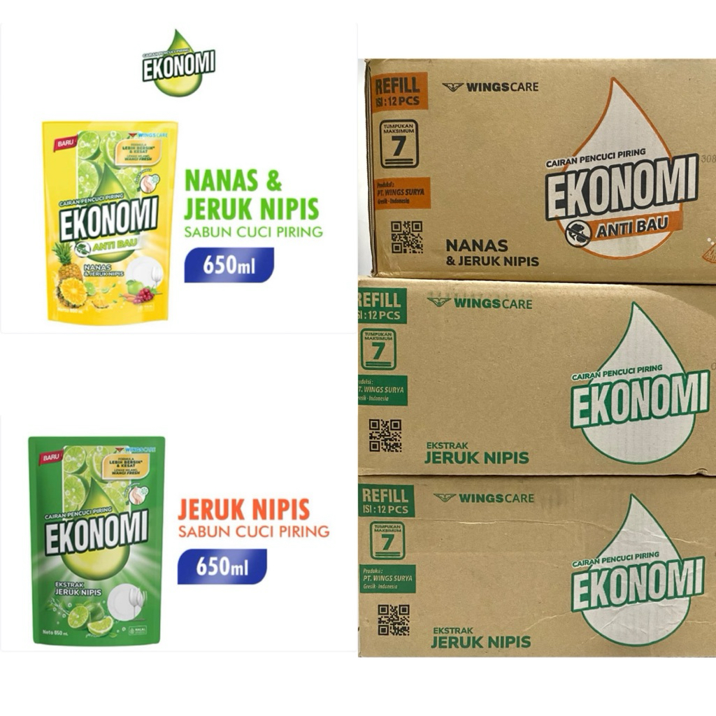 EKONOMI PENCUCI PIRING LIQUID 650 ml 1 DUS ISI 12 / EKONOMI PENCUCI PIRING 1 KARTON ISI 12