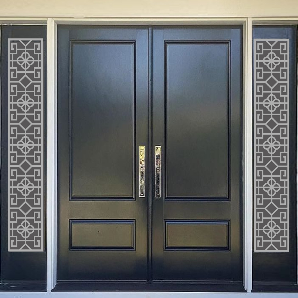 Stiker kaca jendela pintu model list batik ornamen