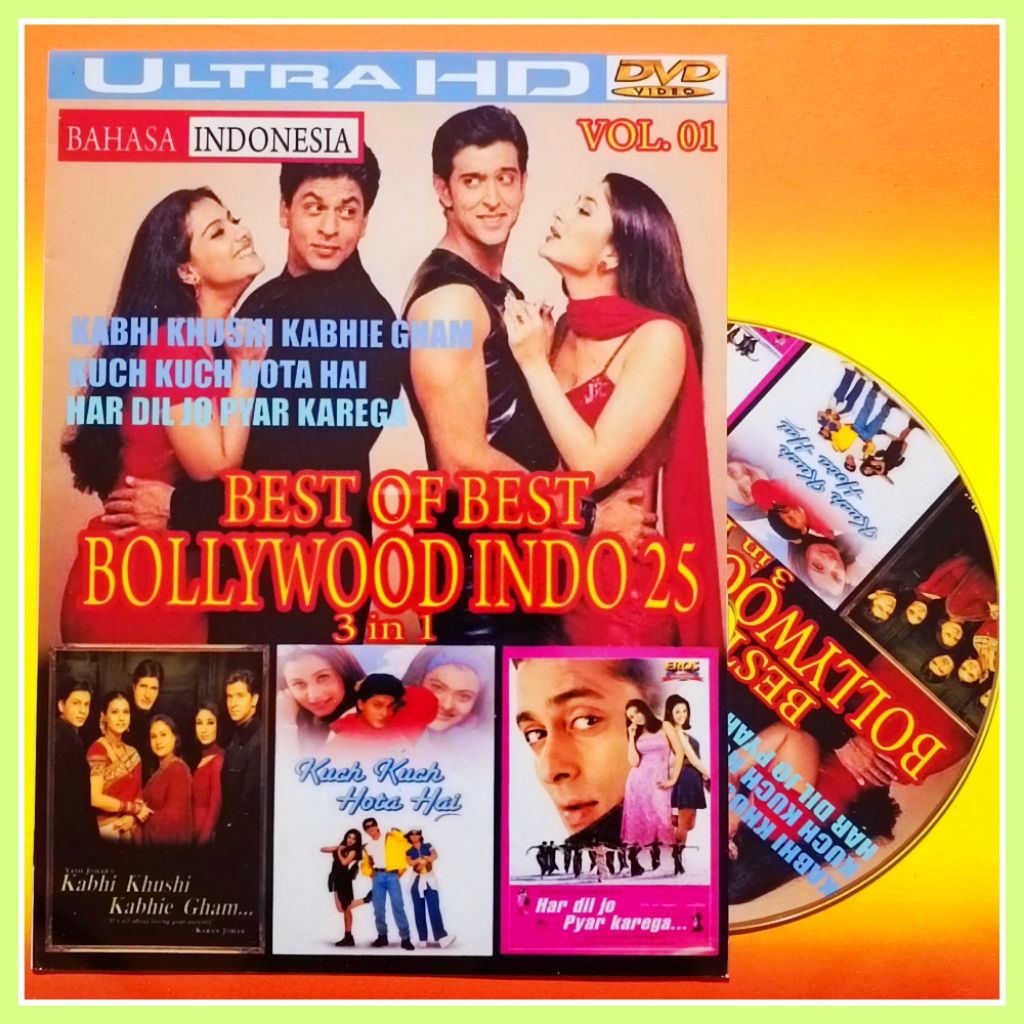 Kaset Film India Koleksi Kabhi Khushi Kabhie Gham - Kuch Kuch Hota Hai - Har Dil Jo Pyar Karega 3in1