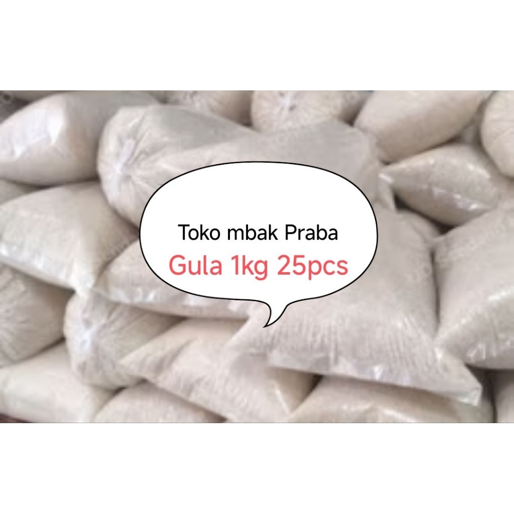 Gula pasir curah 1Kg,25pcs