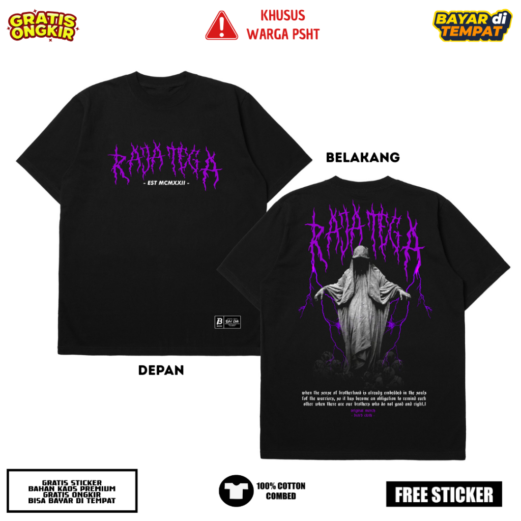 Kaos PSHT Raja Tega Tshirt Baju Sh Terate Kain Katun Tebal Bisa COD Bayar Di Tempat