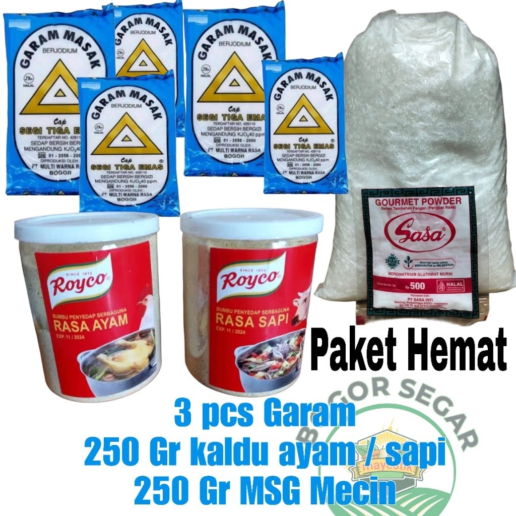 

Paket Lengkap Penyedap Masakan MSG Micin Kaldu Ayam/sapi & Garam Konsumsi Halus dapur Beryodium