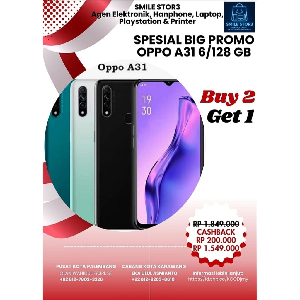 Second Original 100% Oppo A31 6/128 GB