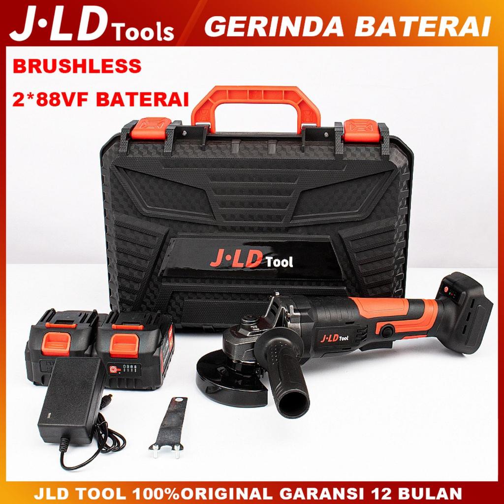 Promo Gila JLD 88VF Gerinda Baterai Brushless 4Inch M10 Cordless Angle Grinder Mesin Gerinda Baterai