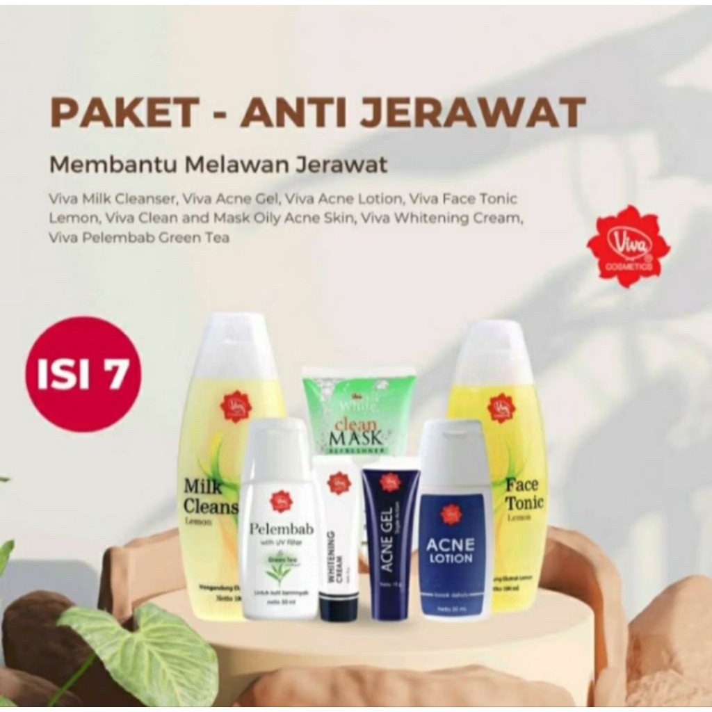Viva Paket Bundling Isi 7 Anti Jerawat Perawatan untuk mengatasi kulit yang berminyak dan berjerawat
