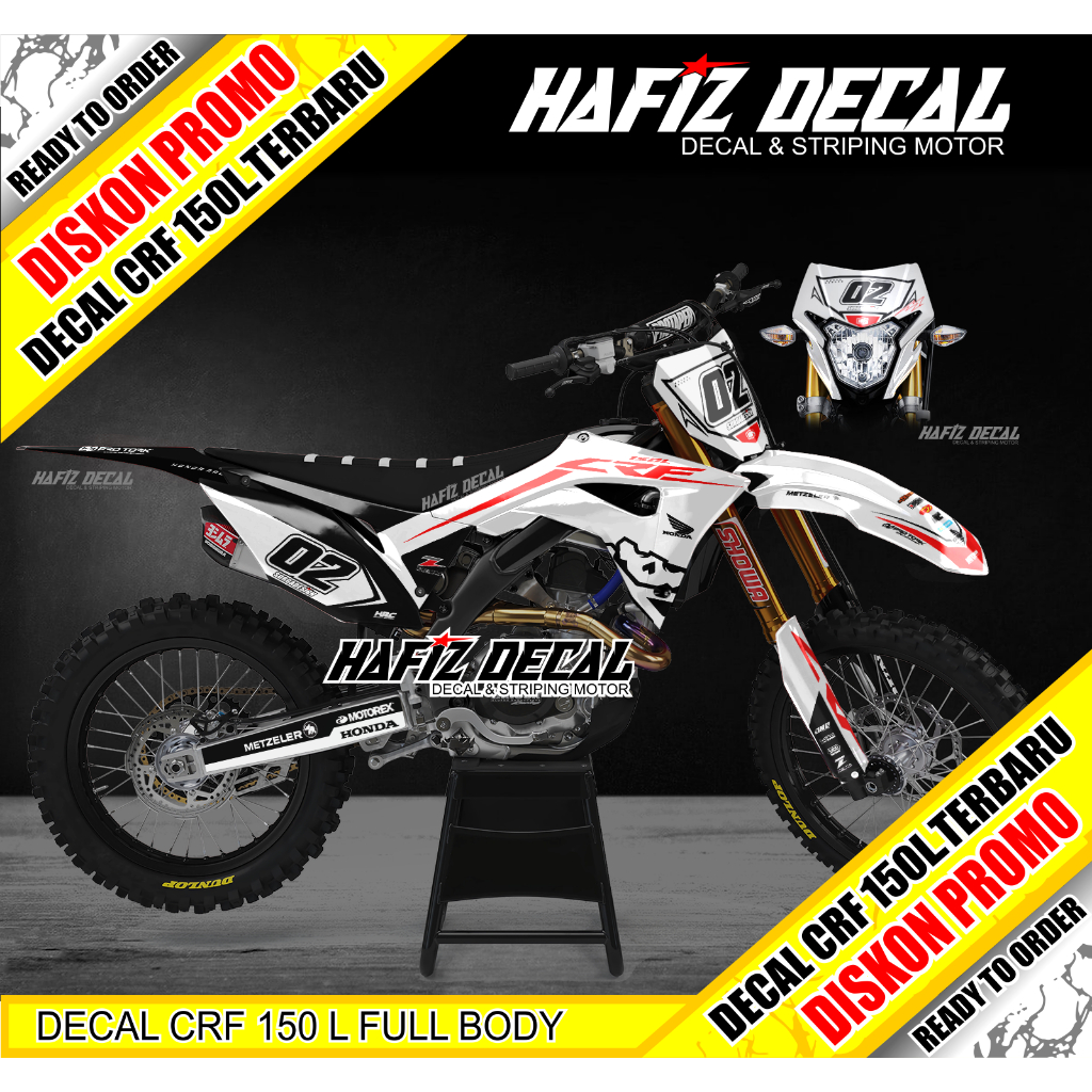 DECAL CRF PUTIH, DECAL CRF 150 L PUTIH, DECAL CRF 150 PUTIH, DECAL CRF 150L FULL BODY, STICKER CRF