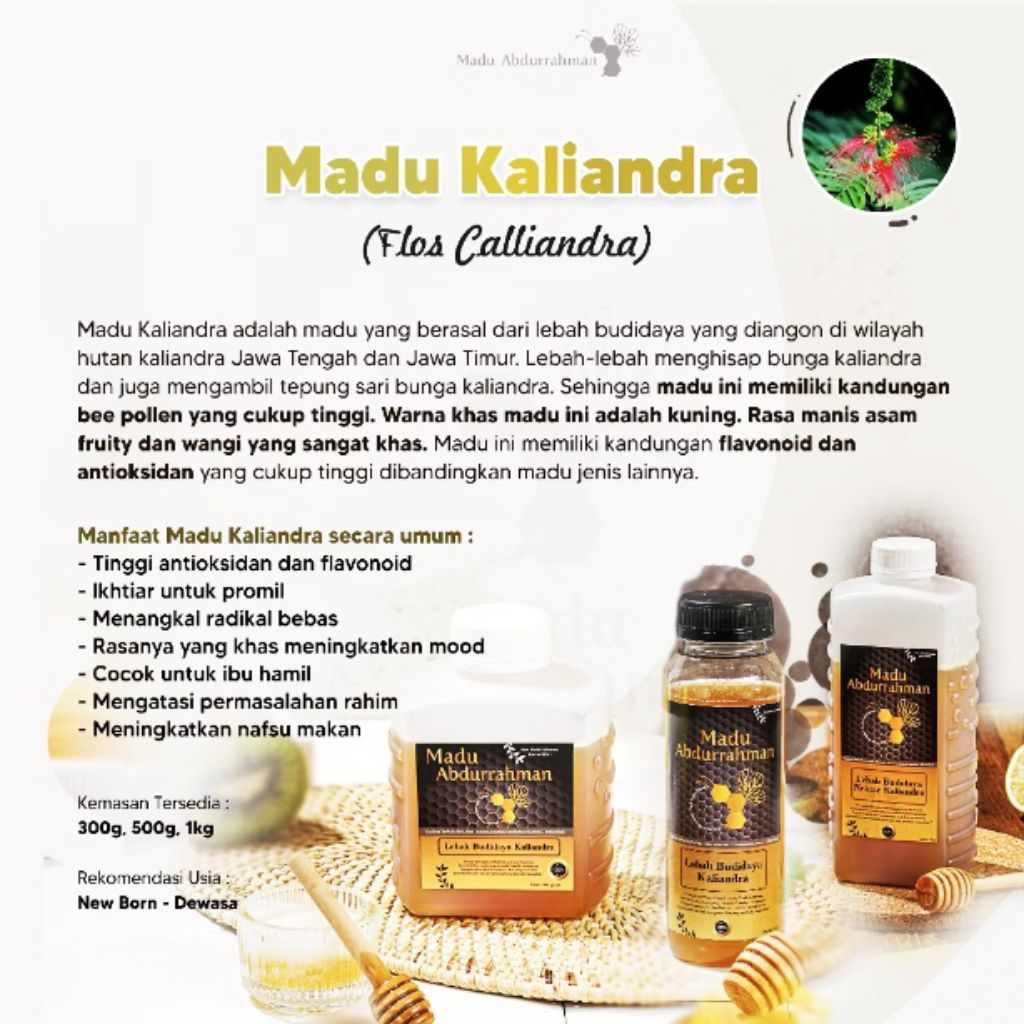 

Madu Kaliandra / Nektar Kaliandra Madu Abdurrahman | Raw Honey | Madu Asli | Madu Murni