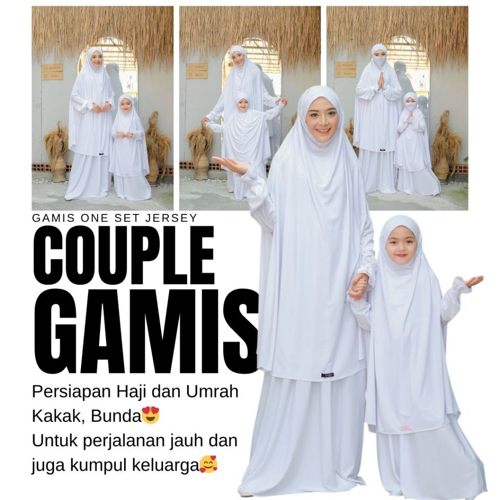 RAFIRA HIJAB - Gamis One Set Jersey Couple Ibu Dan Anak / Gamis Keluarga Couple mom & Kids / Couple 