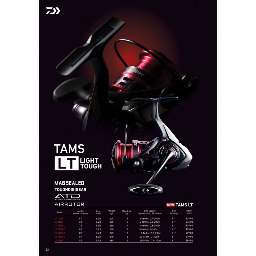Reel Pancing Daiwa TA MS LT 2500 Spinning – Magsealed, ATD Drag, Digigear, Air Rotor, Max Drag 10Kg