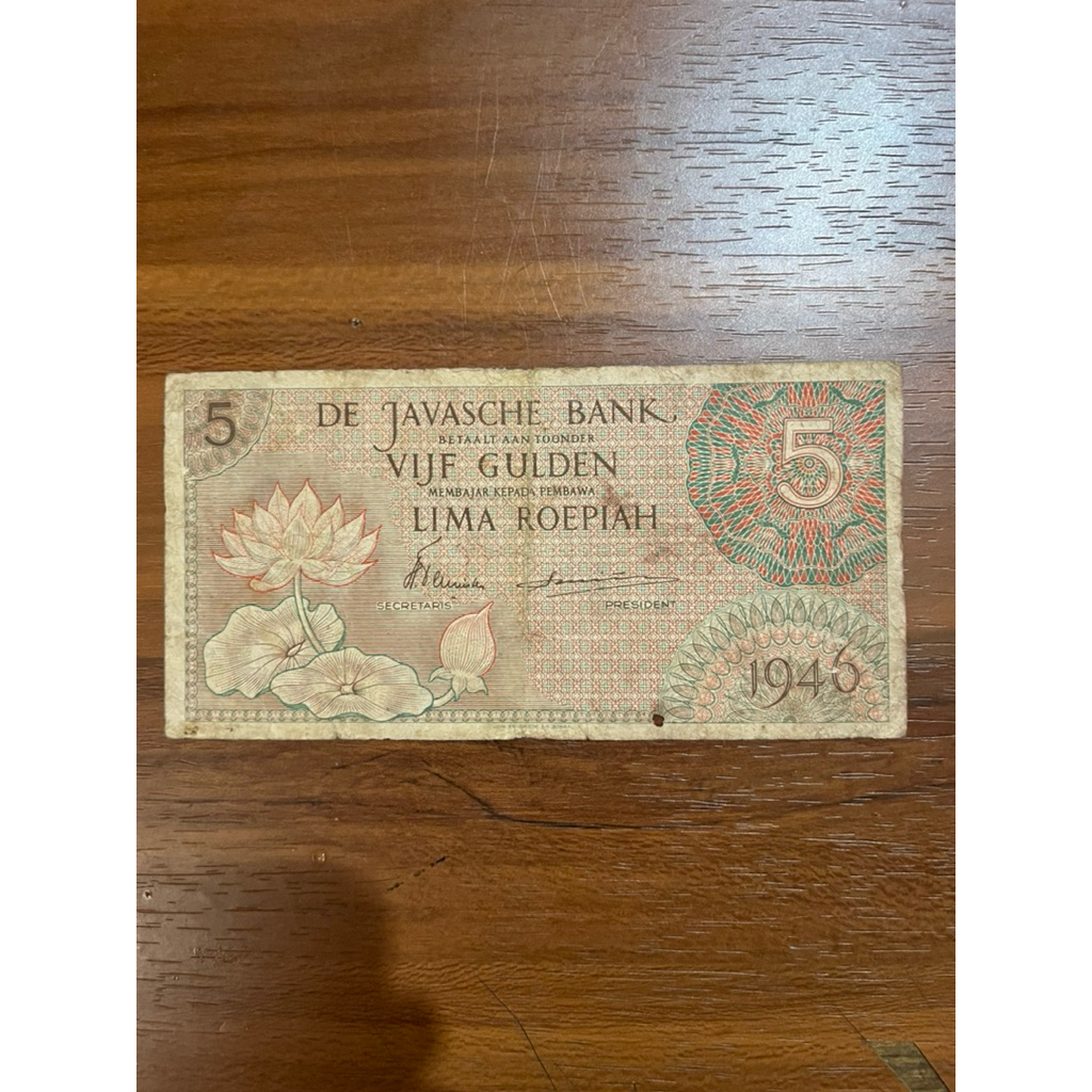 Uang Kertas 5 Rupiah 1946 Seri Federal Koleksi Kuno
