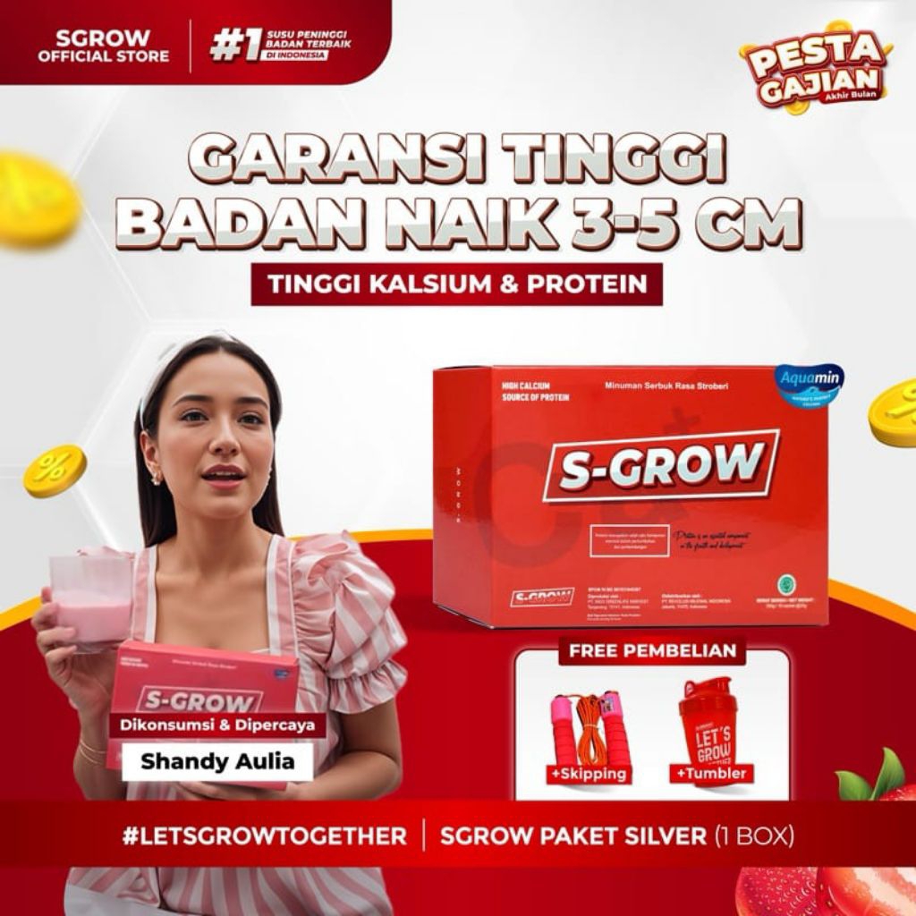 

S-GROW ORIGINAL SUSU PENINGGI BADAN ISI 10sachet/1BOX, SUSU KALSIUM MURNI SGROW ORIGINAL, S GROW ASLI SUSU PENINGGI BADAN