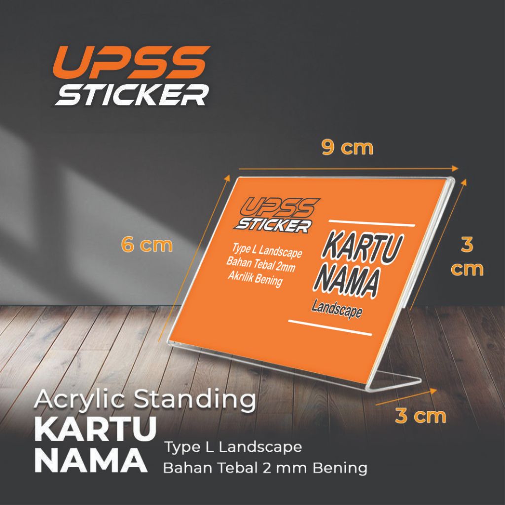 

ACRYLIC / AKRILIK KARTU NAMA L 6x9 / KARTU NAMA L LANDSCAPE