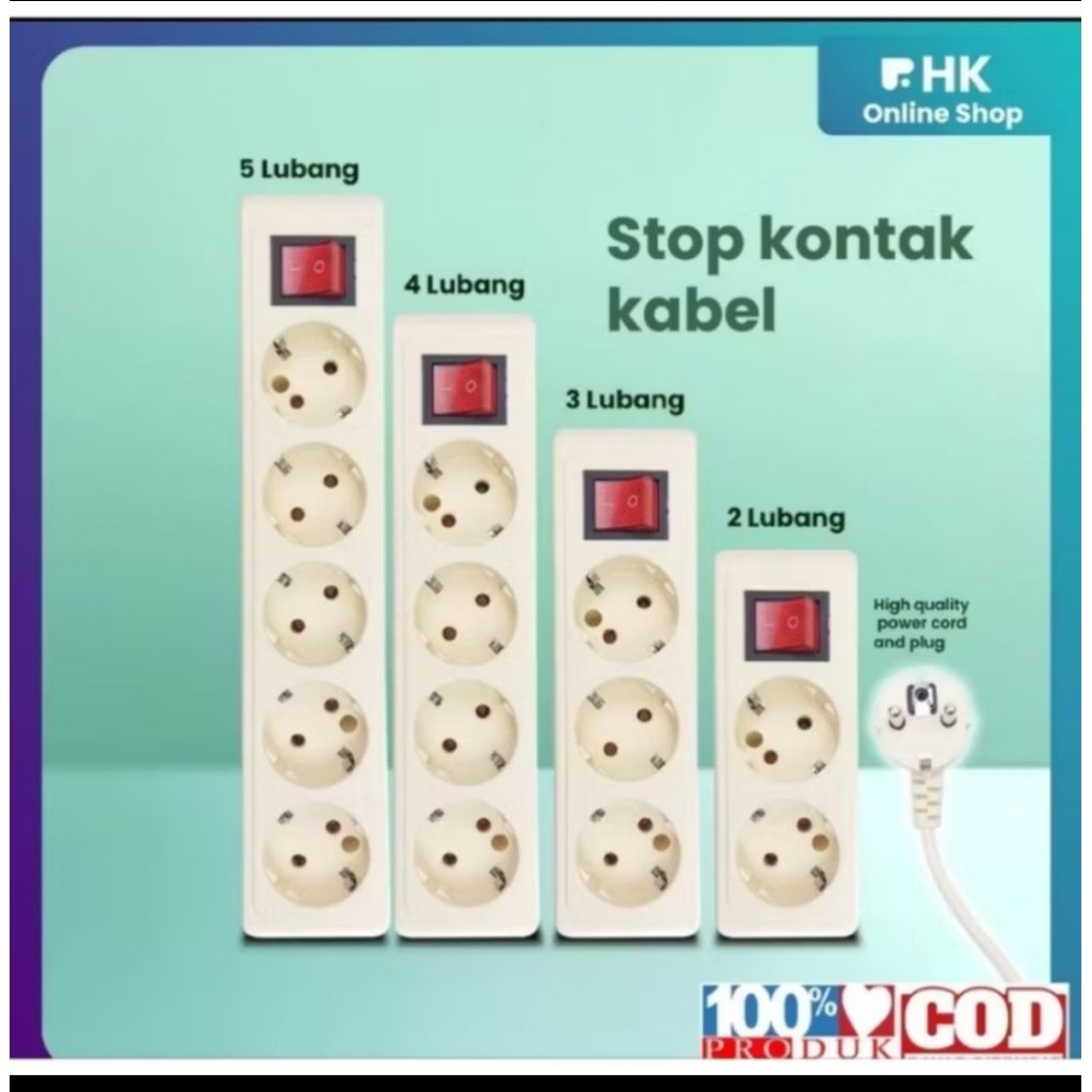 Stop Kontak 5 lubang kabel 5 meter.