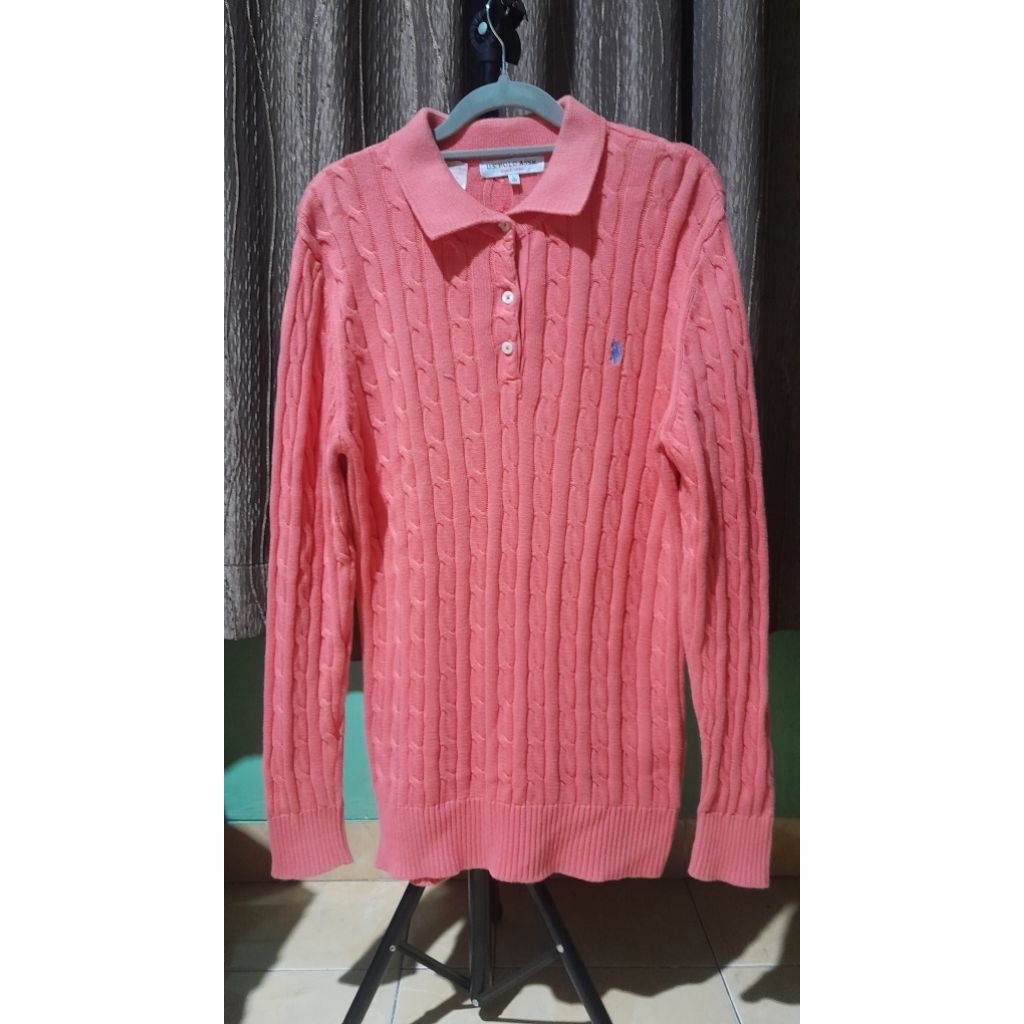 Sweater polo  US POLO ASSN kerah  full kepang 2nd