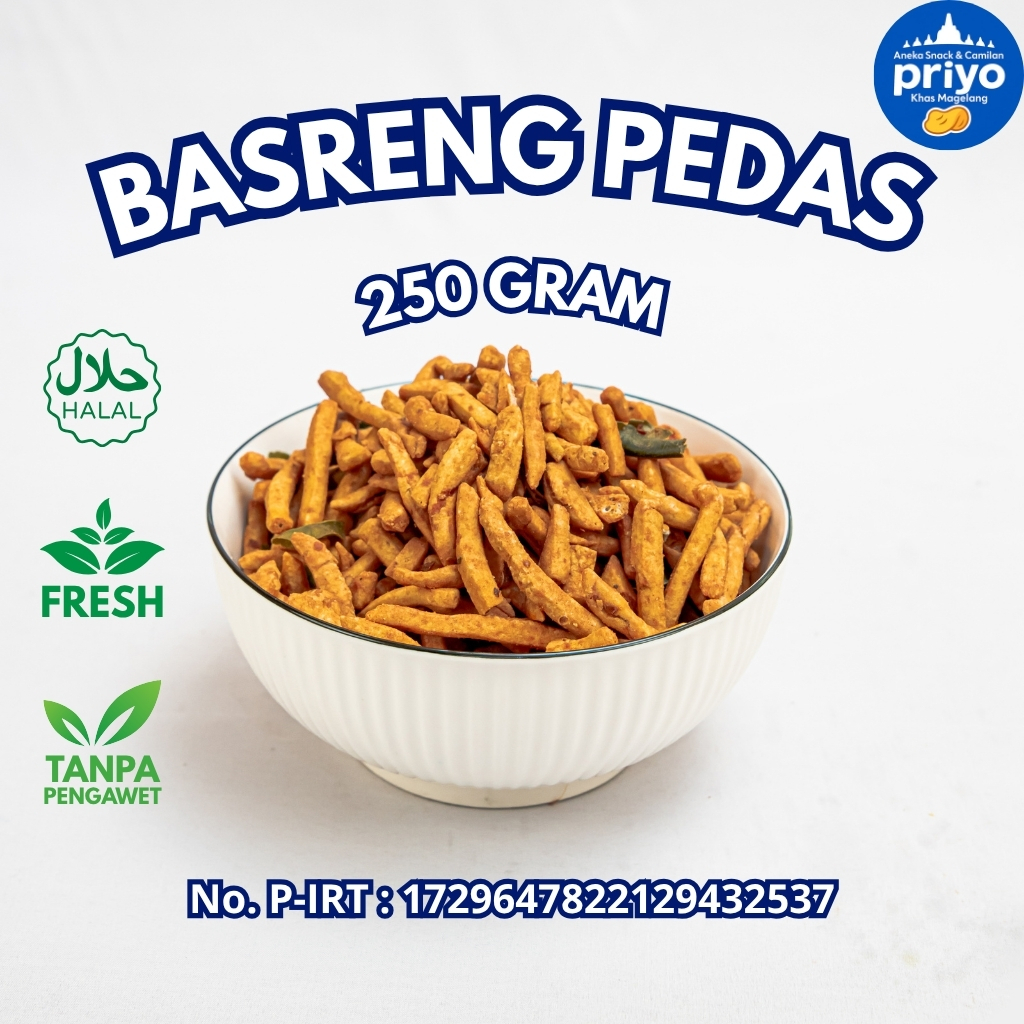 

Basreng Pedas 250g Priyo Snack Renyah Gurih Pedas Halal Tanpa Pengawet