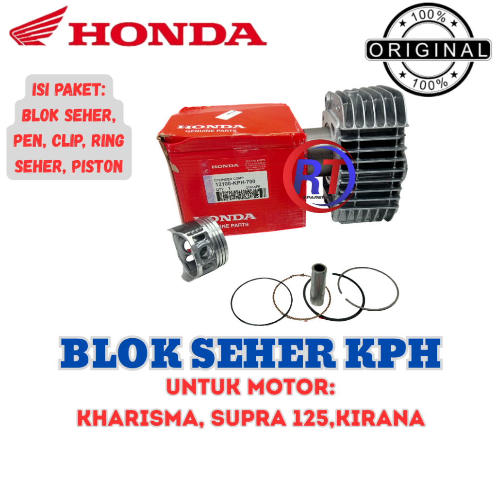 BLOK SEHER ORIGINAL HONDA KODE KPH KUALITAS ASLI UNTUK MOTOR KARISMA KIRANA SUPRA X125 ORIGINAL AHM.