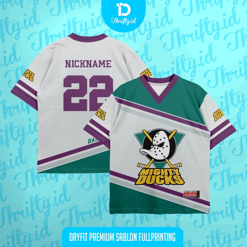 Jersey Baju Wanita/Pria MIGHTY DUCKS Custom Zumba, Futsal, Badminton, Tennis, Volly GRATIS NAMA DAN 