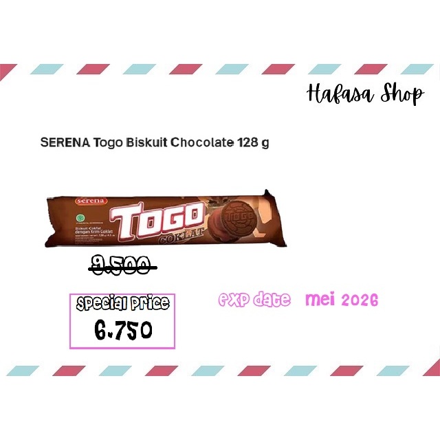 

Togo Serena Biskuit Coklat 128 gram