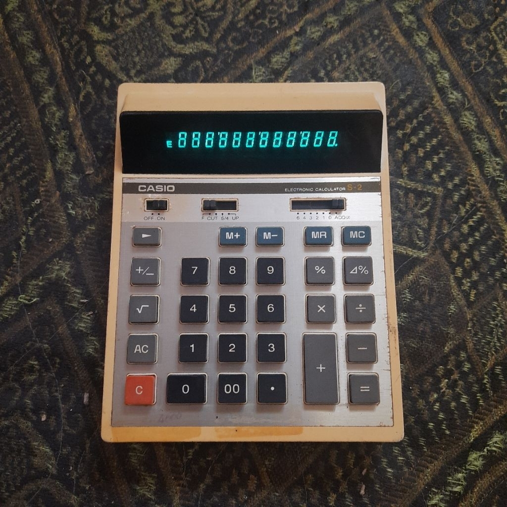 CASIO S-2 Electronic Calculator vintage 1979 bekas fungsi normal