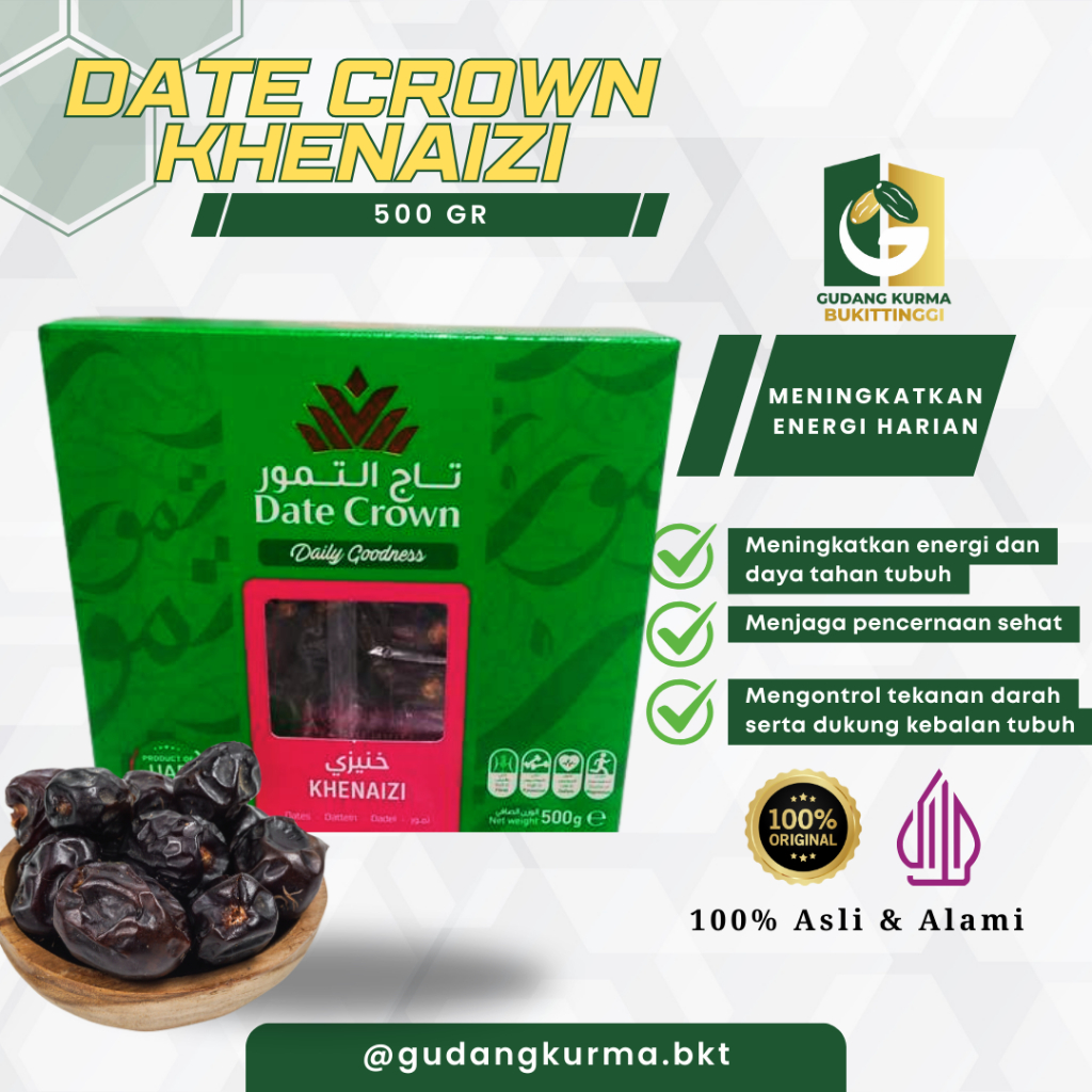 

Kurma Khenaizi Date Crown 500gr | Manis Lembut, Premium Pilihan