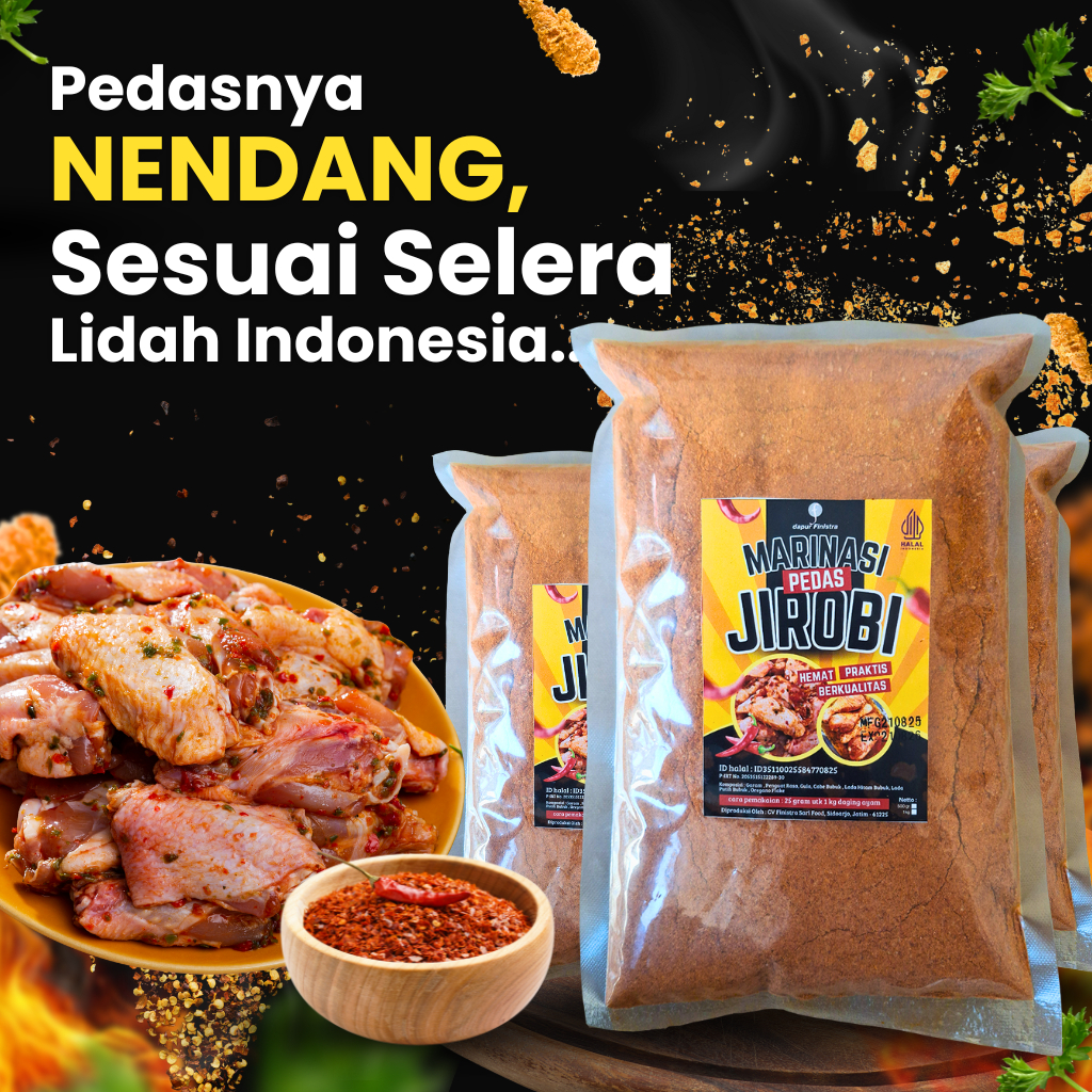 

Bumbu Marinasi Ayam Pedas Jirobi 1 Kg Dapur Finistra