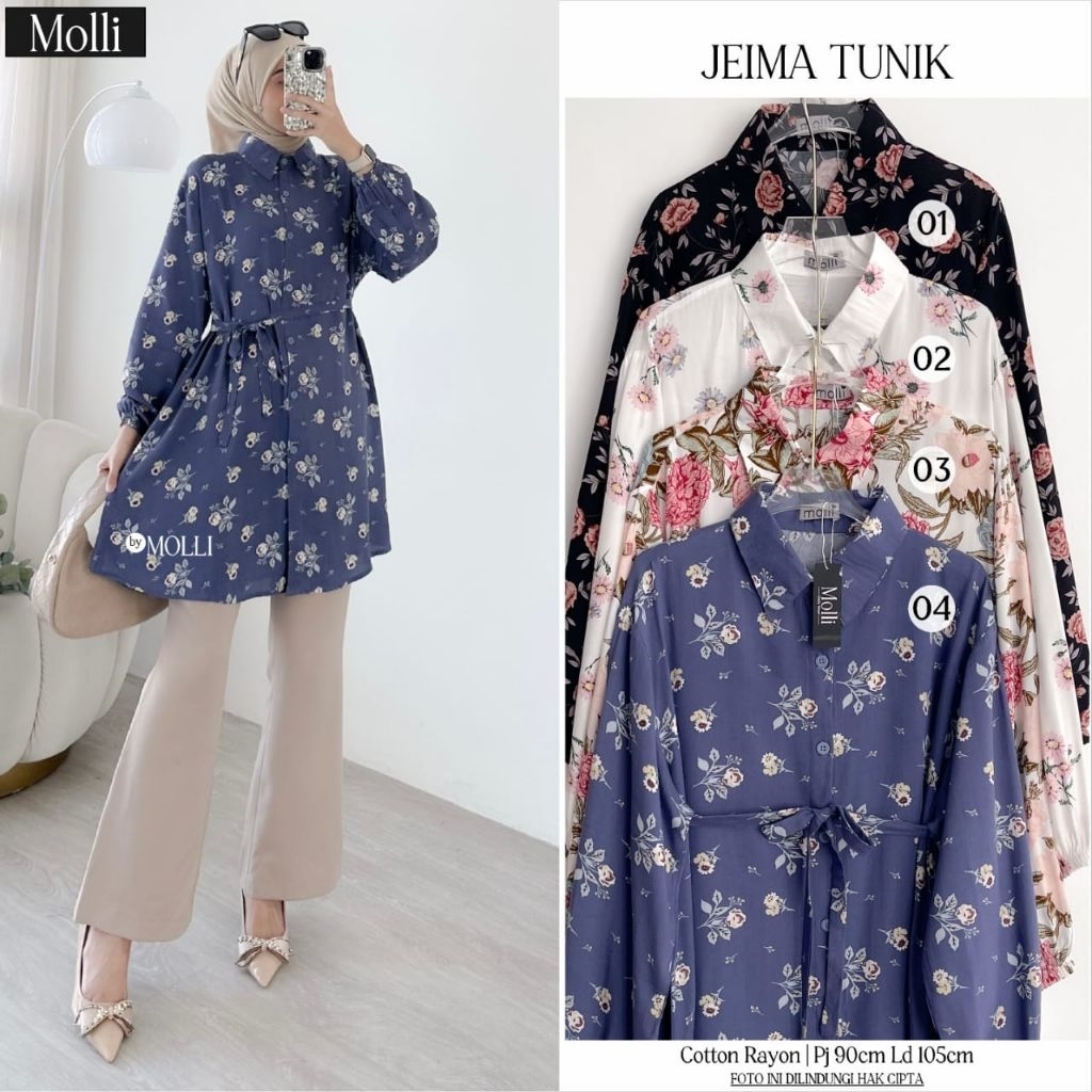 MOCA Jeima Casea Tunik Motif MLI Meong Solo