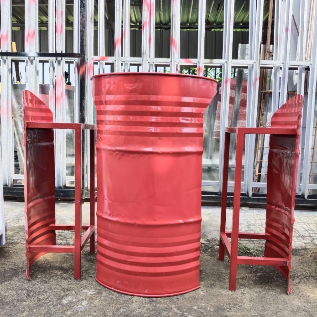 MEJA KURSI DRUM 1 SET, COCOK UNTUK OUTDOOR