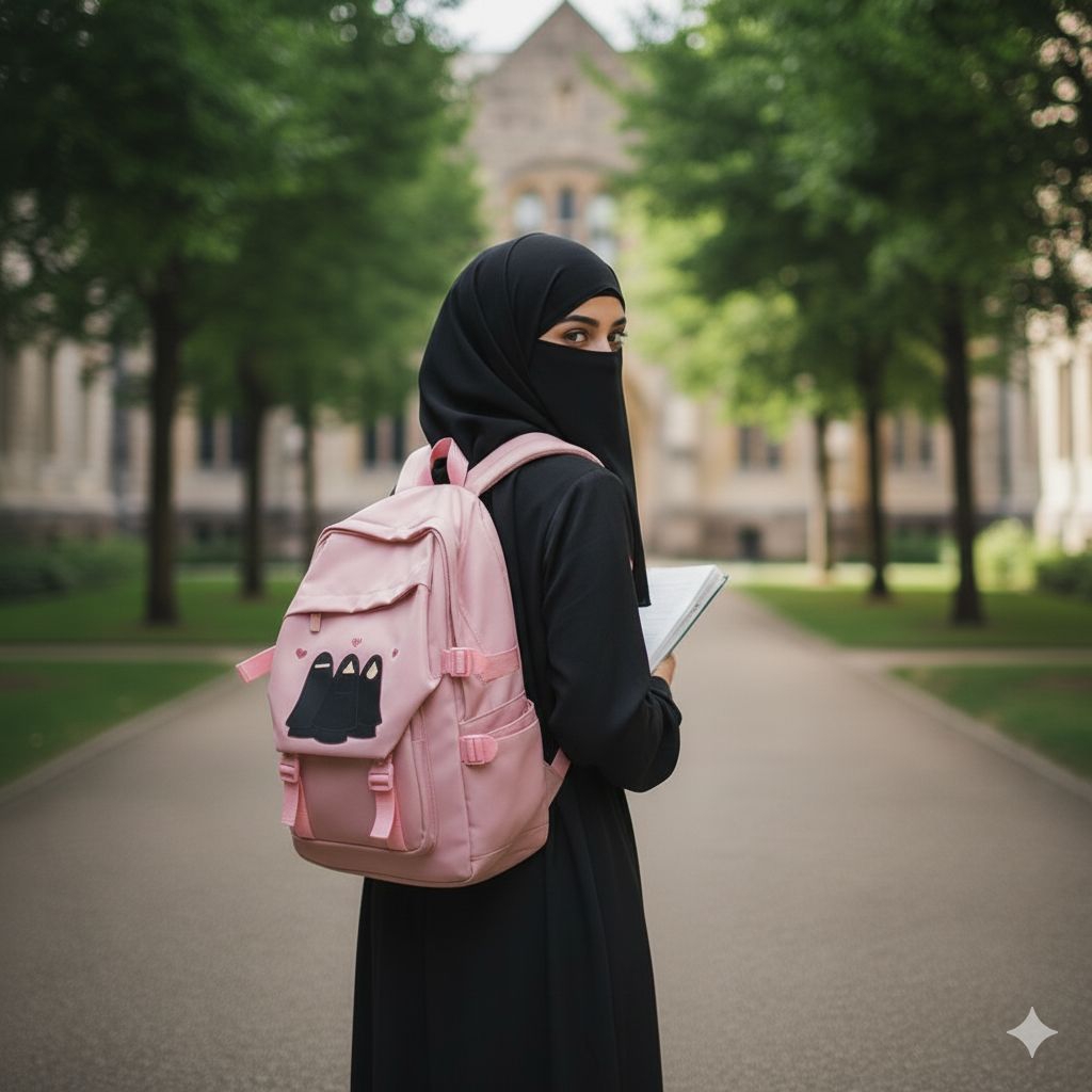 ABS -Tas Ransel Muslimah Trendy Motif Niqab Elegan Muat LaptopStylish & Nyaman Dipakai