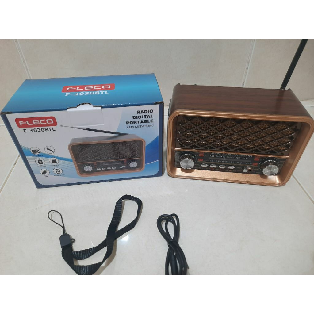FLECO F-3030BTL Radio Digital Portable Am/Fm/Sw Band / Radio Bluetooth Radio Jadul