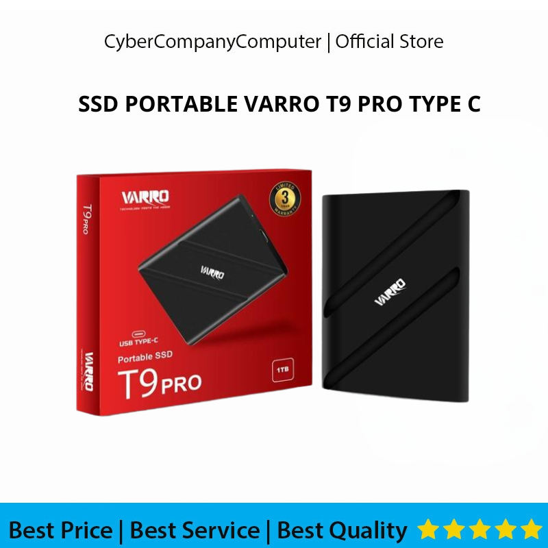 PORTABLE SSD T9 PRO VARRO 256GB/512GB/1TB/2TB TYPE C - SSD VARRO T9 PRO GARANSI RESMI - SSD VARRO T9